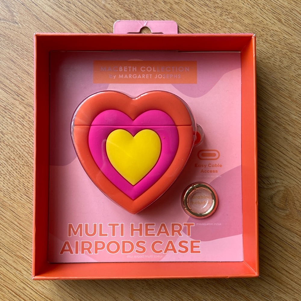 Multi Heart AirPods Case, Macbeth Collection by Margaret Josephs